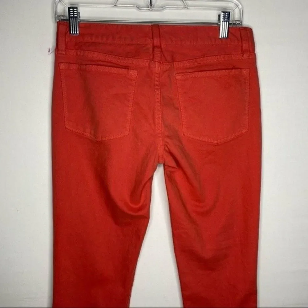 J Crew Pink Orange Denim Toothpick Ankle Skinny Jeans 27